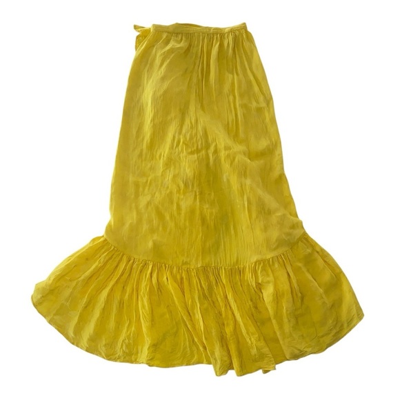 ATTICO Asymmetric Jacquard Ruffle yellow skirt - Picture 4 of 10